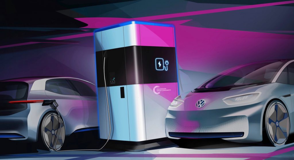 VW produziert flexible Schnellladesäule