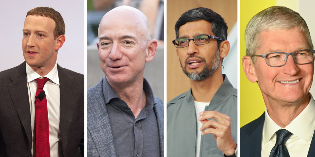 Vier große Technologiekonzerne müssen vor den Kongress Vier große Technologiekonzerne müssen vor den Kongress