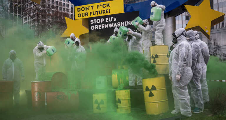 Umstrittene EU-Taxonomie: Gas- und Atomkraftwerke für nachhaltig erklärt Taxonomie Protest